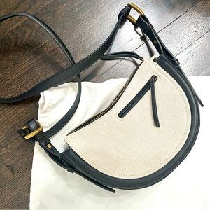 Zara Elegant Black and Cream Women's Bag with dust bag